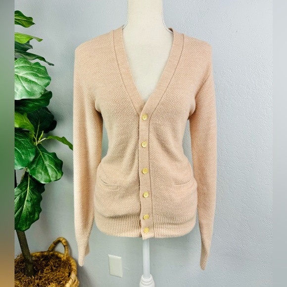 Dior Sweaters - Vintage Christian Dior Brown Cream Knitted Button Down Cardigan